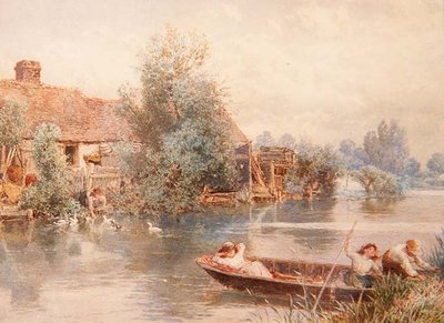 Jugando en el Río de Myles Birket Foster