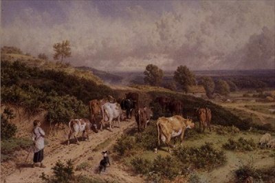 Hora de ordeñar: El joven pastor de Myles Birket Foster