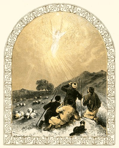 Pastores y ángel de Myles Birket Foster