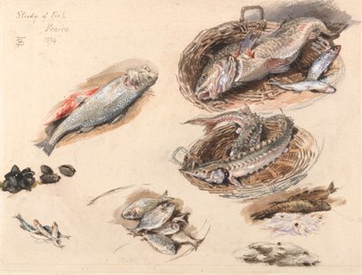 Estudio de peces, Venecia de Myles Birket Foster