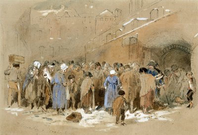 The Distribution of Coals (acuarela y acuarela sobre papel) de Myles Birket Foster