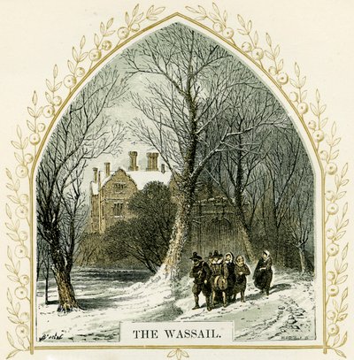 El Wassail - ilustración de Birket Foster de Myles Birket Foster
