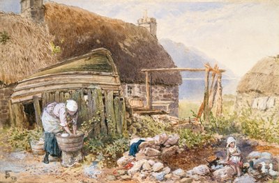 Washing Day at Balmarcara, c.1860 (acuarela sobre papel) de Myles Birket Foster