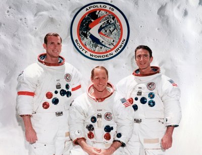 La tripulación de la Misión Apollo 15 en el Centro de Naves Tripuladas, Houston, Texas, 1971 de NASA Images