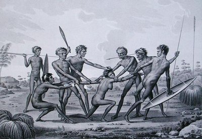 Ceremonia Pre-Matrimonial Aborigen en Port Jackson, Nueva Holanda, de 