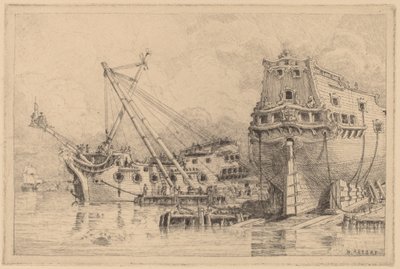 Dos grandes barcos en construcción de N. Artsay