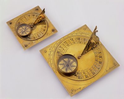 Dos Relojes de Sol Horizontales Móviles, París, c.1720 de N. Bion