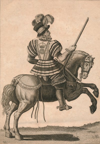 Un yeoman de la guardia, asistiendo a la Reina Isabel en un progreso, c1800 de N. C. Goodnight