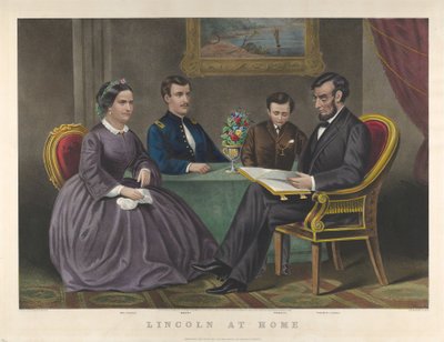 Lincoln en casa, 1867 de Nathaniel Currier