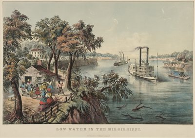 Bajo Nivel de Agua en el Mississippi, 1868 de Nathaniel Currier