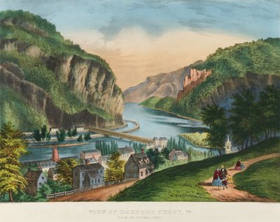 Vista de Harpers Ferry, Virginia de Nathaniel Currier