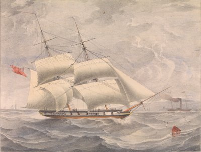 El bergantín HMS "Fantome de N. E. (after) Deey