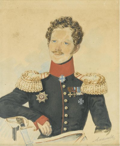 Retrato de Yegor Fyodorovich Meiendorf 1794-1879 de N. M. Alexeyev