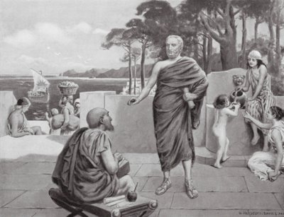 Tucídides en el exilio (litografía) de N. Prescott Davies