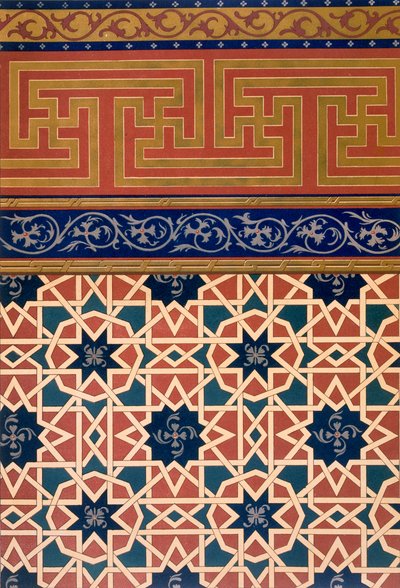 Decoración arquitectónica, trabajo en mosaico, incluyendo borde, pub. 1883 de N. Simakoff