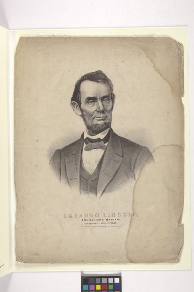 Abraham Lincoln (litografía coloreada a mano) de N. and Ives J.M. (1824 95) Currier