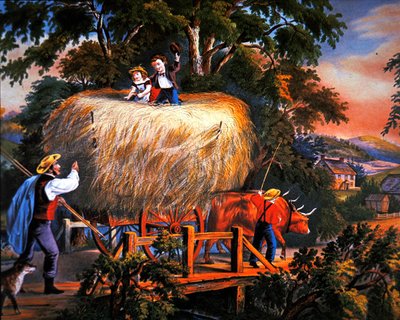 Vida rural americana: Tiempo de heno - La última carga de Currier and Ives