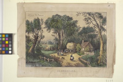 La vendimia. La última carga (litografía coloreada a mano) de N. and Ives J.M. (1824 95) Currier