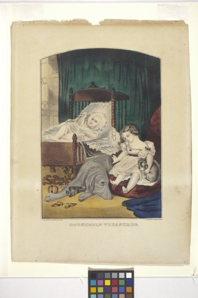 Tesoros domésticos (litografía coloreada a mano) de N. and Ives J.M. (1824 95) Currier
