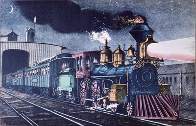 El Expreso Nocturno, c.1860 de Currier and Ives