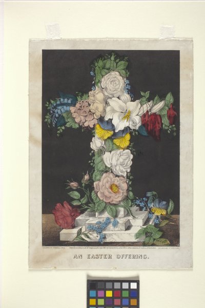 Ofrenda de Pascua (litografía coloreada a mano) de N. and Ives J.M. (1824 95) Currier