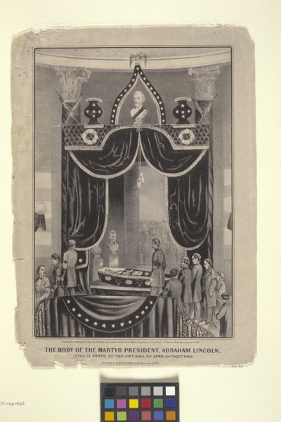 El cuerpo del presidente mártir, Abraham Lincoln (litografía) de N. and Ives J.M. (1824 95) Currier