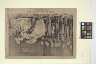 Muerte del Presidente Lincoln (litografía coloreada a mano) de N. and Ives J.M. (1824 95) Currier