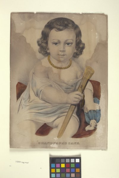 El bastón del abuelo (litografía coloreada a mano) de N. and Ives J.M. (1824 95) Currier