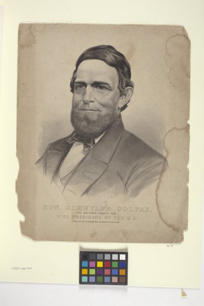 Hon. Schuyler Colfac (litografía coloreada a mano) de N. and Ives J.M. (1824 95) Currier