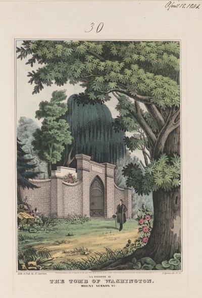 La Fayette en la tumba de Washington - Mount Vernon Va. 1845 de Currier and Ives