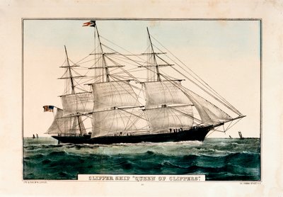 Litografía titulada "Clipper Ship 