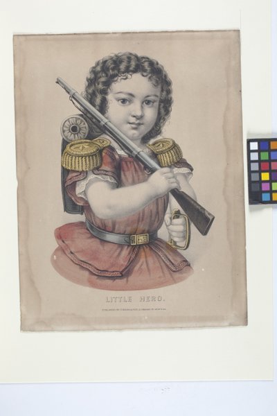 Pequeño héroe (litografía coloreada a mano) de N. and Ives J.M. (1824 95) Currier