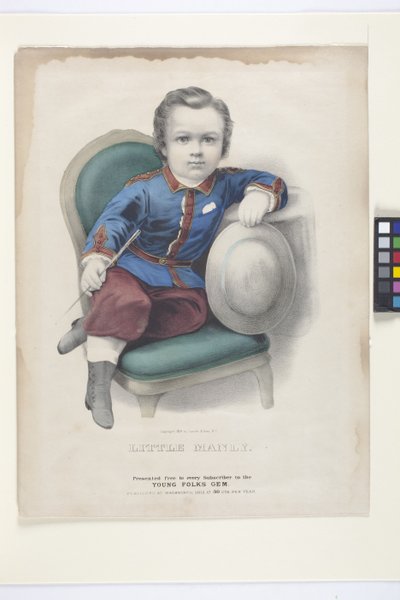 Little Manly (litografía coloreada a mano) de N. and Ives J.M. (1824 95) Currier