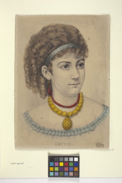 Lottie (litografía coloreada a mano) de N. and Ives J.M. (1824 95) Currier