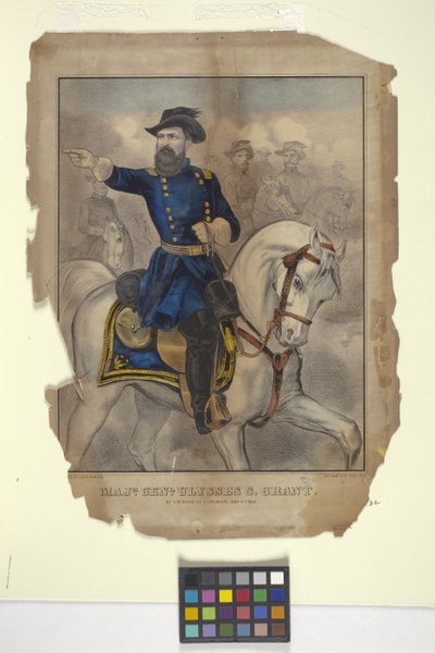 Major General U. S. Grant (litografía coloreada a mano) de N. and Ives J.M. (1824 95) Currier