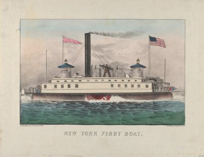 Ferry de Nueva York, c.1860-65 (litografía coloreada a mano) de Currier and Ives