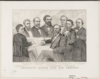 Presidente Hayes y su gabinete, c.1877 de Currier and Ives