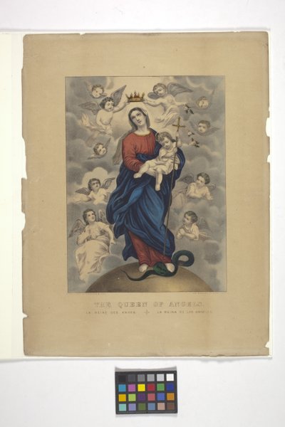 Reina de los Ángeles (litografía coloreada a mano) de N. and Ives J.M. (1824 95) Currier