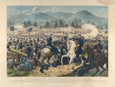 La batalla de Gettysburg, Pa., 3 de julio de Currier and Ives