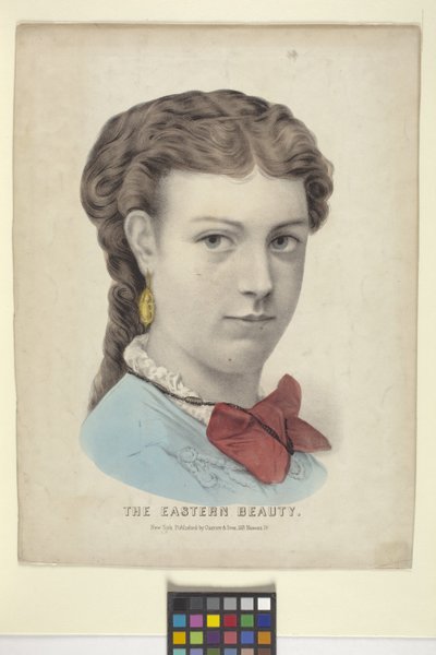 La belleza oriental (litografía coloreada a mano) de N. and Ives J.M. (1824 95) Currier