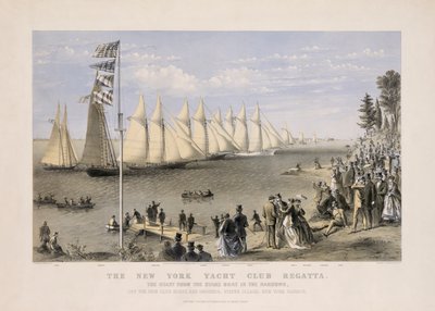 Regata del Club de Yates de Nueva York de Currier and Ives