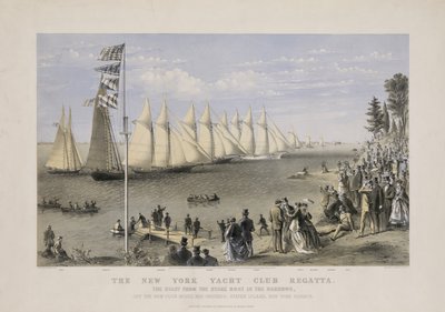 Regata del Club de Yates de Nueva York, c.1869 de Currier and Ives