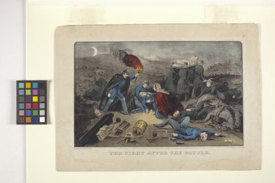 La noche después de la batalla (litografía coloreada a mano) de N. and Ives J.M. (1824 95) Currier