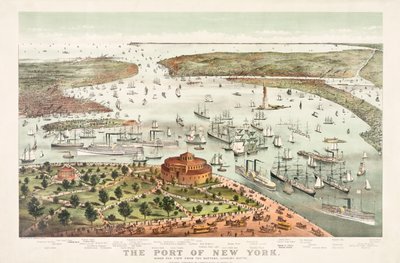 El puerto de Nueva York por Currier & Ives de Currier and Ives