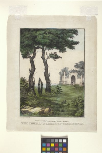 La tumba y la sombra de Washington (litografía coloreada a mano) de N. and Ives J.M. (1824 95) Currier