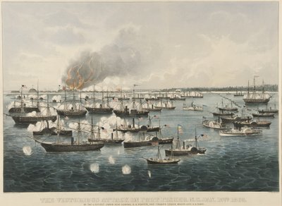 El Ataque Victorioso en Fort Fisher, 1865 de Currier and Ives