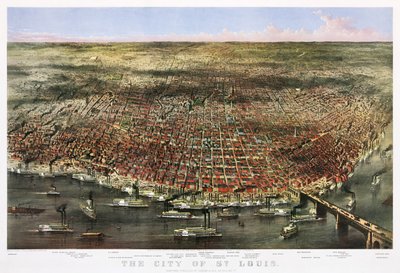La ciudad de St. Louis, c.1874 de Currier and Ives