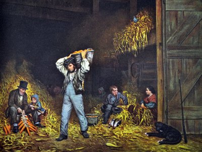 Desgranando maíz de N. and Ives, J.M. Currier