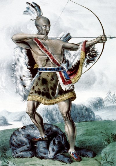 Cazador indio, 1845 de N. and Ives, J.M. Currier