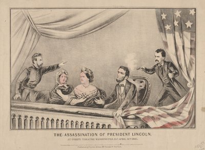 El asesinato del presidente Lincoln en el Teatro Ford, Washington de N. and Ives, J.M. Currier